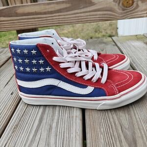 Vans Red and Blue High-Top Sneakers
